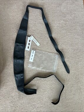Ada Black Leather Obi-Style Belt with Long Tie Ends